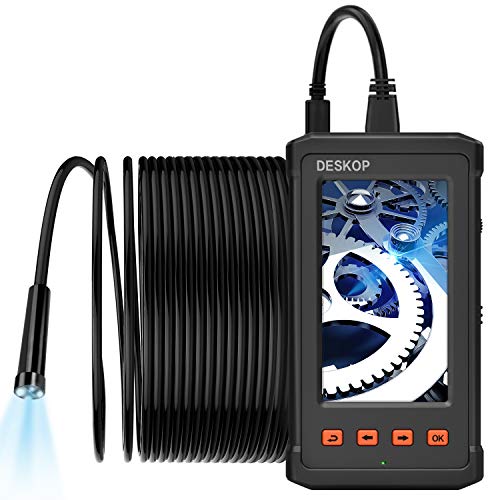 Borescope Endoscope Camera, DESKOP 50FT Industrial Snake Inspection Pipe Sewer Drain Duct Plumbing Camera 1080P HD 4.3inch IPS Screen Waterproof IP68 with 6 LED Lights, Hook Magnet Mirror TF Card Kits