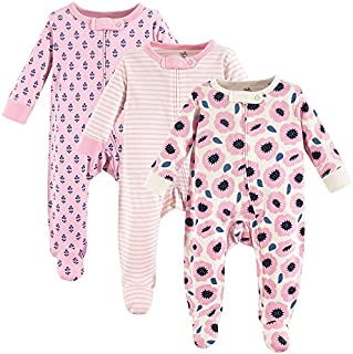 Touched by Nature unisex baby Organic Cotton and Play Sleepers, Blossoms, 3-6 Months US