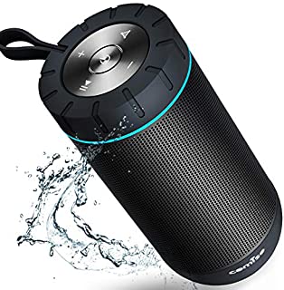 COMISO Bluetooth Speaker Waterproof IPX7 (Upgrade), 25W Wireless Portable Speaker 5.0 with Loud Stereo Sound, 360 Surround Sound, 24 Hours Playtime, 100ft Bluetooth Range Outdoor Speaker (Black)
