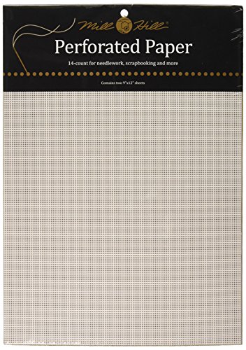 Mill Hill 14 Count Perforated Paper, 9 by 12-Inch, White, 2 Per Package