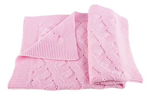 Girls Luxury 100% Cashmere Baby Blanket -'Baby Pink' - Hand Made in Scotland by Love Cashmere - RRP $300