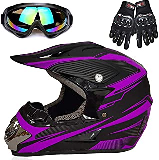 Motorcycle Helmet, Powersports Motorcycle Man Woman Adult ATV MX Helmet, DOT Certification Standard, Four Seasons,B,S