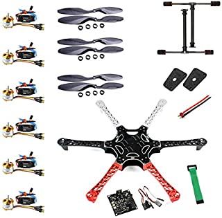 QWinOut F550 Airframe RC Hexacopter Drone Kit DIY PNF Unassembly Combo Set with Kkmulticopter Flight Controller for Beginners (No Battery and Remote Controller)