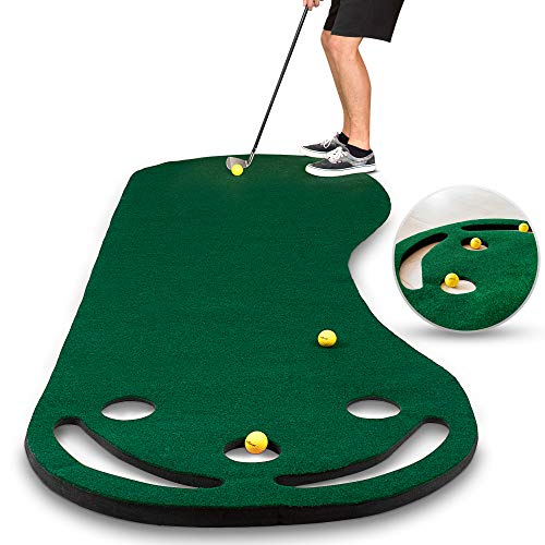 Abco Tech Golf Putting Green Grassroots Mat - 9ft x 3ft - Outdoor and Indoor Use - Perfect for Practicing and Training - Includes Free 3 Yellow Golf Balls