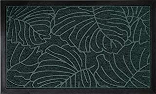 Gorilla Grip Original Durable Natural Rubber Door Mat, 29x17 Heavy Duty Doormat, Indoor Outdoor, Waterproof, Easy Clean Low-Profile Rug Mats for Winter Snow, Entry Patio Busy Areas, Green Palm