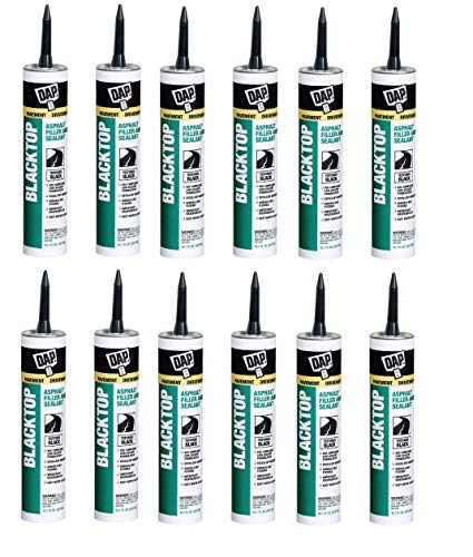 DAP 27065 12 Pack 10.1 oz. Blacktop Asphalt VOC-Compliant Filler and Sealant, Textured Black