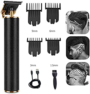 Electric Pro Li Hair Clippers Grooming Rechargeable Cordless Close Cutting T-Blade Trimmer for Men 0mm Baldheaded Hair Clippers Zero Gapped Detail Beard Shaver Barbershop (Black)