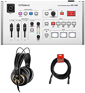 Roland VR-1HD AV Streaming Mixer with AKG K 240 Studio Pro Headphones & XLR-XLR Cable Bundle