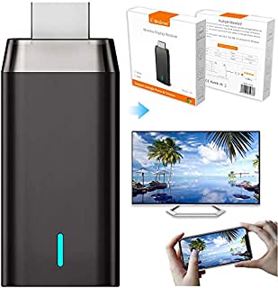 Wireless Display Adapter Dongle, 5G/2.4G HDMI Display Adapter Receiver, 4K& Dual Band&1080P Wireless WiFi Adapter Miracast Mirroring Screen, for Smartphones Laptops to HDTV Projector Car Monitor