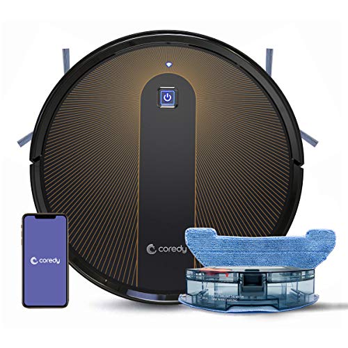 Coredy R750 Robot Vacuum Cleaner, Compatible with Alexa, Mopping System, Boost Intellect, Virtual Boundary Supported, 2000Pa Suction, Super-Thin, Upgraded Robotic Vacuums, Cleans Hard Floor to Carpet