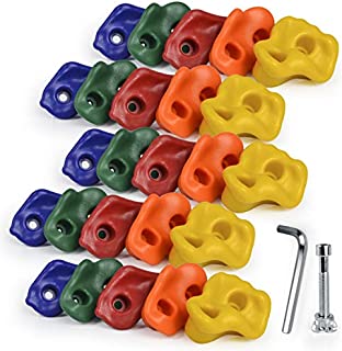 SSBRIGHT Sets of 25 Multi-Colored Kids&Adults Large Rock Climbing Holds Climbing Rocks for Outdoor Indoor Home Playground DIY Climbing Wall Grip Kits Holds up to 440lbs with Secure Mounting Hardware