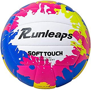 Beach Volleyball Official Size 5 - Runleaps Soft Waterproof Volleyball Sand Sports PU Ball for Indoor, Outdoor, Pool, Gym, Training