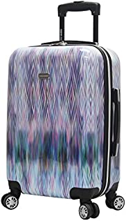 Steve Madden 20 Inch Carry On Luggage Collection - Scratch Resistant (ABS + PC) Hardside Suitcase - Designer Lightweight Bag with 8-Rolling Spinner Wheels (Diamond)