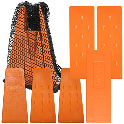 Cold Creek Loggers - Made in USA! - Orange Spiked Tree Wedges for Tree Cutting Falling, Bucking, Felling Wedges Chainsaw Loggers Supplies, 3-5.5