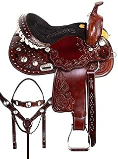 Star Trading Company GAITED Western Pleasure Trail Endurance Horse Leather Saddle TACK; 14'' to 18'' Inches Seat. (18'' Inches)