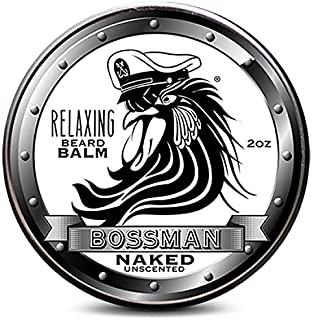 Balm Bossman Relaxing Beard Balm - Tame - Thicken - Protect your beard. Made in USA (Naked Scent)