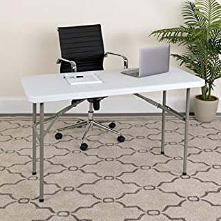 Flash Furniture 4-Foot Granite White Plastic Folding Table