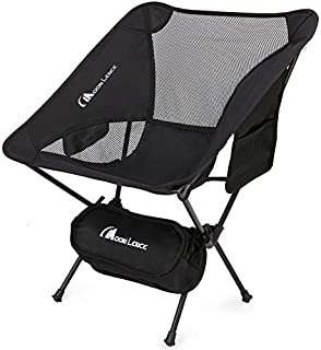 MOON LENCE Outdoor Ultralight Portable Folding Chairs with Carry Bag Heavy Duty 242lbs Capacity Camping Folding Chairs Beach Chairs (Black)