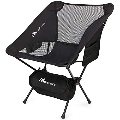 MOON LENCE Outdoor Ultralight Portable Folding Chairs with Carry Bag Heavy Duty 242lbs Capacity Camping Folding Chairs Beach Chairs (Black)