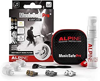 Alpine MusicSafe Pro Music Ear Plugs  Musicians Ear Plugs for Noise Reduction  Concert Earplugs - 3 Noise Reducing Ear Plug Filter Sets - Hypoallergenic Reusable Earplugs, Transparent