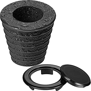 Pelopy Umbrella Cone Wedge and Table Umbrella Hole Ring and Cap Set for Outdoor Patio Umbrella, Umbrella Pole Diameter 1.5 Inch or Smaller (2, Black Black)