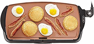 BELLA Electric Ceramic Titanium Griddle, Make 10 Eggs At Once, Healthy-Eco Non-stick Coating, Hassle-Free Clean Up, Large Submersible Cooking Surface, 10.5