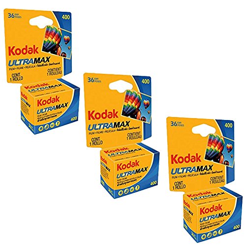 Kodak Ultramax 400 Color Print Film 36 Exp. 35mm DX 400 135-36 (108 Pics) (Pack of 3), Basic