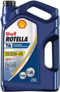 Shell Rotella T6 Full Synthetic 15W-40 Diesel Engine Oil (1-Gallon, Case of 3)