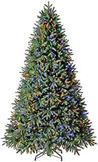 Evergreen Classics 7.5 ft Pre-Lit Frasier Fir Quick Set Artificial Christmas Tree, Remote-Controlled Color-Changing LED Lights