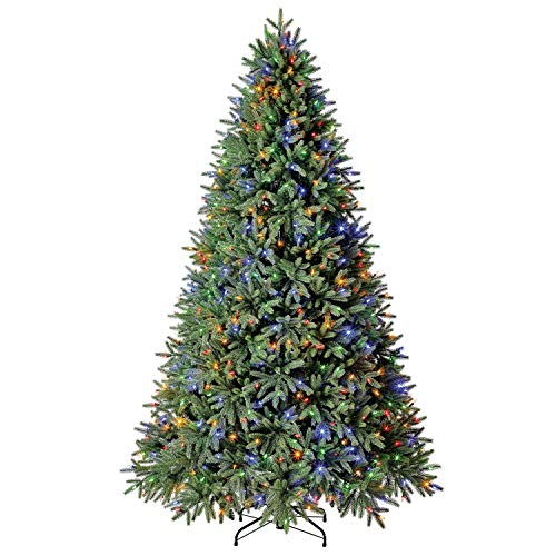 Evergreen Classics 7.5 ft Pre-Lit Frasier Fir Quick Set Artificial Christmas Tree, Remote-Controlled Color-Changing LED Lights