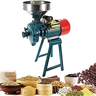 Lwestine Wet Dry Grinder 110V 2200W Electric Corn Grinder Mill Grain Mill Grain Wheat Feed Machine with Funnel for Commercial and Home Use