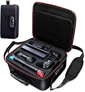 Locking Carrying Case for Nintendo Switch Hardshell Bag w/TSA Lock Protective Case for Switch Console, Pro Controller, Switch Dock, AC Adapter Cable & Accessories