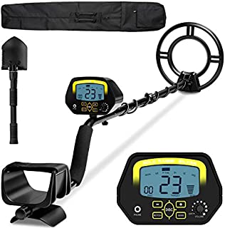 sakobs Metal Detector, Higher Accuracy Adjustable Waterproof Metal Detectors with LCD Display, Discrimination & Notch & All Metal Mode 10 Inch Search Coil for Adults & Kids