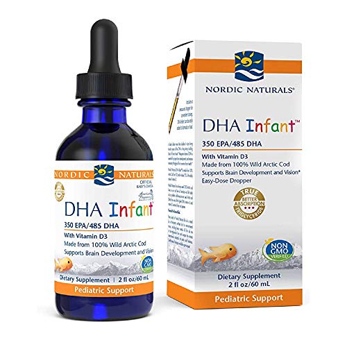 Nordic Naturals DHA Infant, Unflavored - 1050 mg Omega-3 + 300 IU Vitamin D3 - 2 oz - Supports Brain & Vision Development in Babies - Non-GMO - 12 Servings