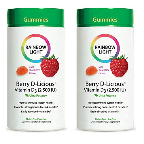 RAINBOW LIGHT Vitamin D3 2500 LU, Berry D-Licious, 50 Count (Pack of 2)