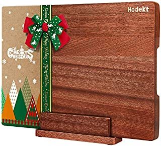 Wood Cutting Board with Stand, Extra Large Wooden Chopping Boards, Thick Acacia Bamboo Butcher Block BPA FREE Reversible Meat Vegetable Cheese Kitchen Board