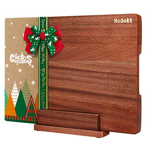 Wood Cutting Board with Stand, Extra Large Wooden Chopping Boards, Thick Acacia Bamboo Butcher Block BPA FREE Reversible Meat Vegetable Cheese Kitchen Board