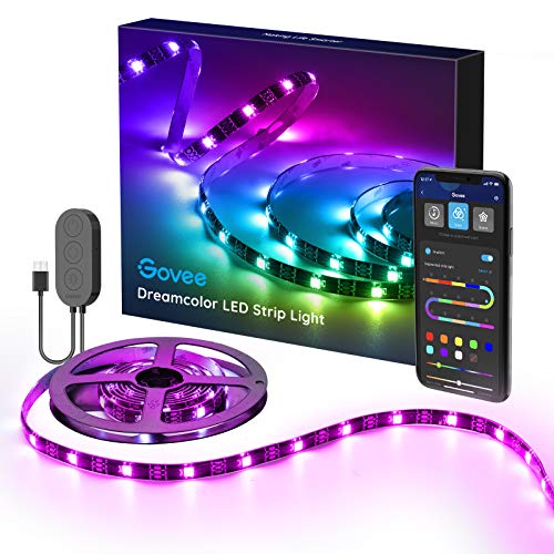 Govee TV LED Strip Lights, 6.56FT RGBIC TV LED Backlights with App Control, Music Sync, Scene Mode, Color Changing LED Light Strip with Timer for HDTV PC Computer Gaming, USB Powered