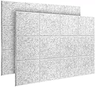 DEKIRU 24 Pack Sound Proof Padding, 12 X 12 X 0.4 Acoustic Panels Soundproofing Panels Sound Absorbing Panel High Density Beveled Edge Tiles, Great for Wall Decoration and Acoustic Treatment (Grey)