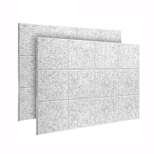 DEKIRU 24 Pack Sound Proof Padding, 12 X 12 X 0.4 Acoustic Panels Soundproofing Panels Sound Absorbing Panel High Density Beveled Edge Tiles, Great for Wall Decoration and Acoustic Treatment (Grey)