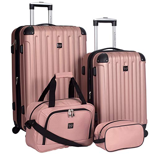 Travelers Club 4 Piece Set, Rose Gold