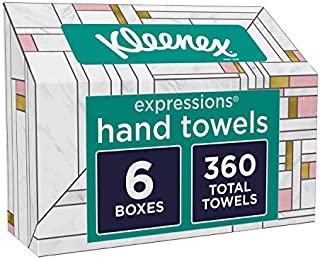 Kleenex Expressions Hand Towels, Single-Use Disposable Paper Towels, 60 Count (Pack of 6)