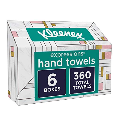 Kleenex Expressions Hand Towels, Single-Use Disposable Paper Towels, 60 Count (Pack of 6)