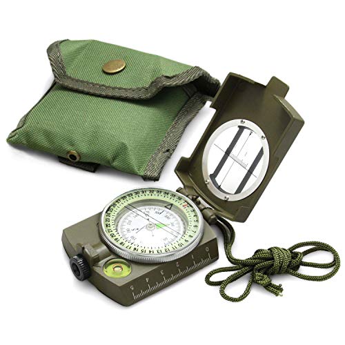 Eyeskey Multifunctional Military Lensatic Tactical Compass | Impact Resistant and Waterproof |Metal Sighting Navigation Compasses for Hiking, Camping, Motoring, Boating, Boy Scout (Camouflage)