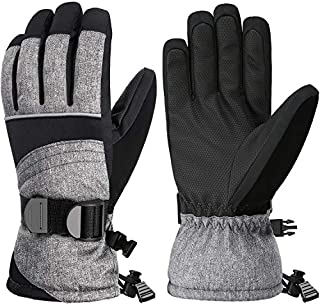 Andake Ski Gloves, Waterproof 3M Thinsulate TPU Membrane Women's Winter Gloves with Non-Slip PU Palms for Skiing, Snowboarding, Riding, Climbing and Skating