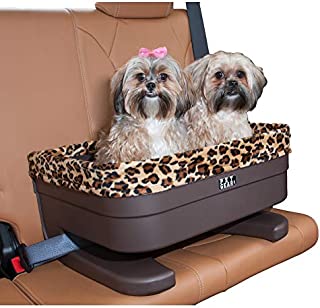 Pet Gear Booster Seat for Dogs/Cats, Removable Washable Comfort Pillow + Liner, Safety Tethers Included, Installs in Seconds, No Tools Required, Chocolate/Jaguar, 20