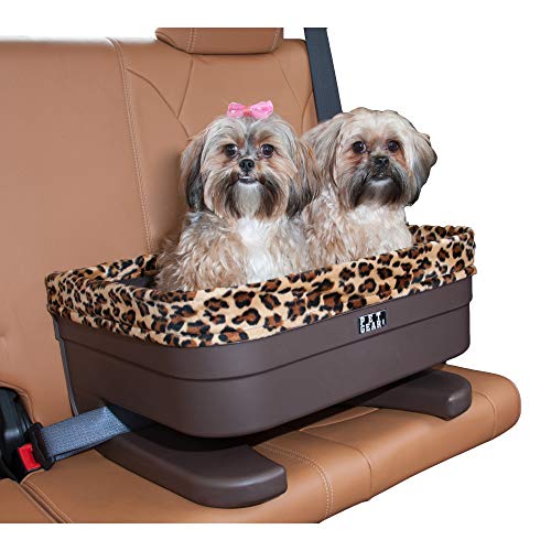 Pet Gear Booster Seat for Dogs/Cats, Removable Washable Comfort Pillow + Liner, Safety Tethers Included, Installs in Seconds, No Tools Required, Chocolate/Jaguar, 20