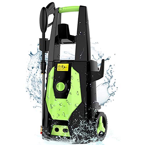 mrliance 3600PSI Electric Pressure Washer, 2.4GPM Electric Power Washer High Pressure Washer with Spray Gun, Brush, and 4 Quick-Connect Spray Tips (Green)