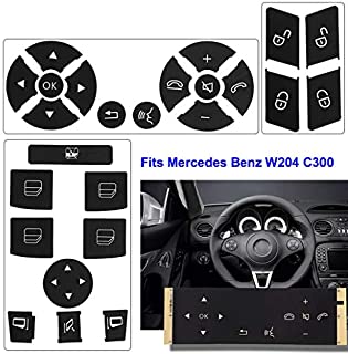 Replacement for Most 2008-2014 C-Class E-Class W-Class and Other Mercedes Benz Vehicles Button Sticker Set(Window Switch Button Sticker & Door Lock Button Sticker & Steering Wheel Button Sticker)