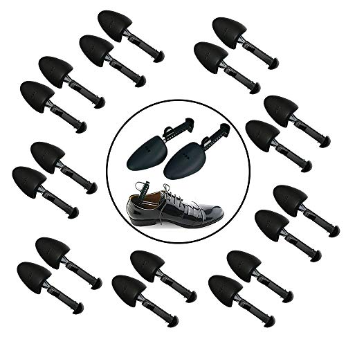 PHABULS 10 Pairs of Shoe Trees I Adjustable Length Shoe Trees for Men I Shoe & Boot Trees I Men Shoe Tree Stretcher Boot Holder Organizers I Shoe Form Plastic I Heel Support (10)